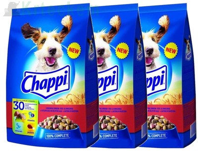 CHAPPI  3 x 9kg - suché krmivo pro psy s hovězím masem, drůbeží a zeleninou