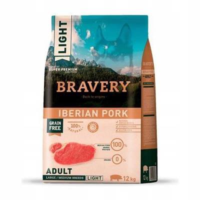 Bravery Grain Free Adult Medium Large LIGHT Iberian Pork 12kg