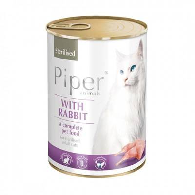 DOLINA NOTECI Piper pro sterilizované kočky s králíkem 400g   