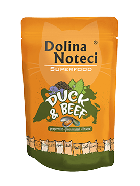 DOLINA NOTECI Superfood kachna a hovězí maso sáček 10x85g SLEVA 2%