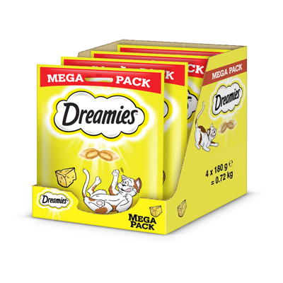 DREAMIES Mega Pack 4x180g pamlsky pro kočky s lahodným sýrem