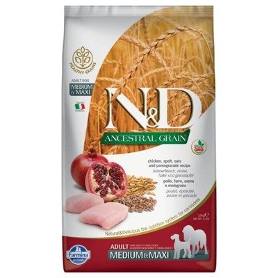Farmina N&D Ancestral Grain Dog Chicken and Pomegranate Adult M/L 2x12 kg ZAHRNUJE-3%