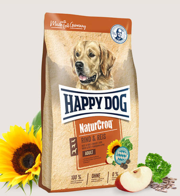 HAPPY DOG Natur- Croq hovězí s rýží 15kg