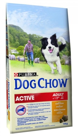 PURINA Dog Chow Adult Active Chicken 14kg + GRATIS !!