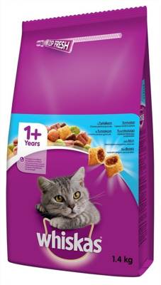 WHISKAS Adult 1,4 kg - suché krmivo pro kočky s tuňákem a zeleninou