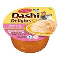 Inaba DASHI doplňkové krmivo pro kočky - kuře a losos 70 g 