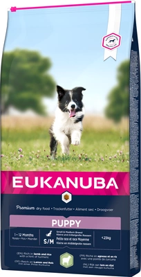 EUKANUBA Puppy&Junior Small/Medium Lamb&Rice 12kg + Překvapení pro psa