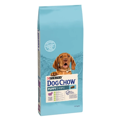 PURINA Dog Chow Puppy Lamb 14kg + LAB V Lososový olej pro psy a kočky 500ml