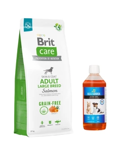 BRIT CARE Dog Grain-free Adult Large Breed Salmon 12kg + LAB V 500ml 5% SLEVA!