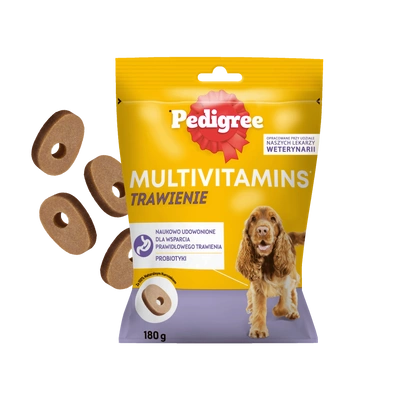 PEDIGREE Multivitamíny Trávení doplňkové krmivo pro dospělé psy, kuřecí příchuť 180 g