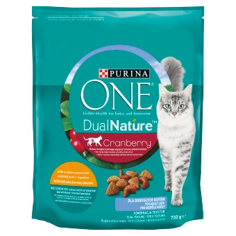 Purina One Dual Nature Spirulina krmivo pro dospělé kočky s kuřecím masem 750g