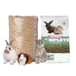 Versele Laga Cuni Complete králík 8kg + EcoPellet Ekologická dřevěná podestýlka na pelety pro kočky, prasata a králíky 7l